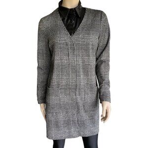 Olsen Gray Plaid Glen Check Long Cardigan Sz 6